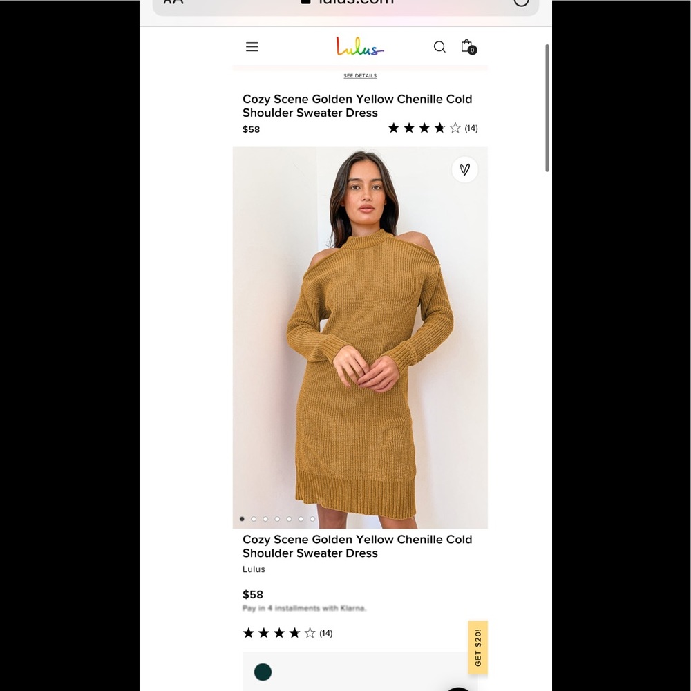 LuLu’s Golden yellow sweater dress